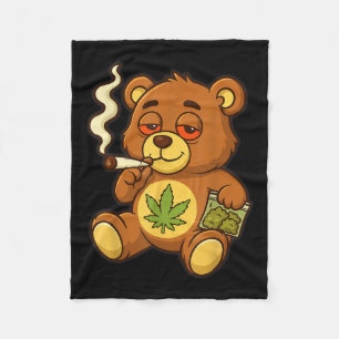 Teddy Bear Funny Wear Rauchen Bär mit Gelenk Fleecedecke