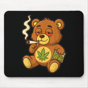 Teddy Bear Funny Wear Rauchen Bär mit Gelenk Mousepad