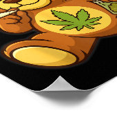 Teddy Bear Funny Wear Rauchen Bär mit Gelenk Poster (Ecke)