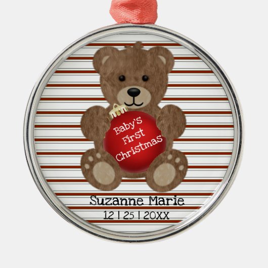 Teddy Bear für Baby Keramik Ornament Aus Metall (Vorne)