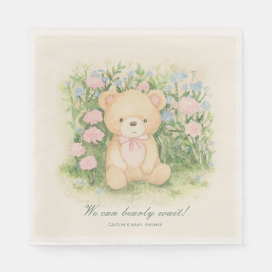 Teddy Bear Garden Classic Baby Shower Serviette (Vorderseite)