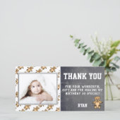 Teddy Bear Geburtstag Danke Ihnen Foto Card Kinder (Stehend Vorderseite)