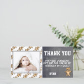 Teddy Bear Geburtstag Danke Ihnen Foto Card Kinder (Stehend Vorderseite)