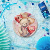 Teddy Bear Geburtstag Name & Alter hinzufügen Pappteller (Party)