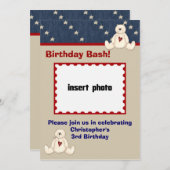 Teddy Bear Geburtstagsparty Einladungen (Vorne/Hinten)