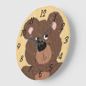 Teddy Bear (gelb) Große Wanduhr (Winkel)