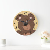 Teddy Bear (gelb) Große Wanduhr (Zuhause)