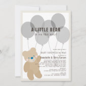 Teddy Bear Gender Neutral Baby Dusche by Mail Einladung (Vorderseite)
