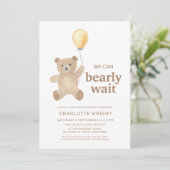 Teddy Bear Gender-Neutral Baby Dusche Einladung (Stehend Vorderseite)