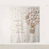 Teddy Bear Gender Neutral Baby Dusche Hintergrund Wandteppich (Vorderseite)