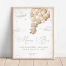 Teddy Bear Gender Neutral Baby Dusche Mimosa Bar