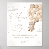 Teddy Bear Gender Neutral Baby Dusche Mimosa Bar Poster (Vorne)