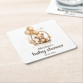 Teddy Bear Gender Neutral Baby Dusche Rechteckiger Pappuntersetzer (angewinkelt)