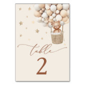 Teddy Bear Gender Neutral Baby Dusche Tischnummer (Rückseite)