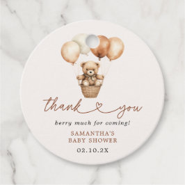 Teddy Bear Gender Neutral Baby Dusche Vielen Dank Geschenkanhänger