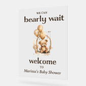 Teddy Bear Gender Neutral Baby Dusche Willkommen Acrylschild (Winkel)