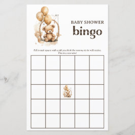 Teddy Bear Gender Neutral Baby Shower Bingo Spiel