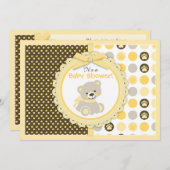 Teddy Bear Gender Neutral Baby Shower Einladung (Vorne/Hinten)