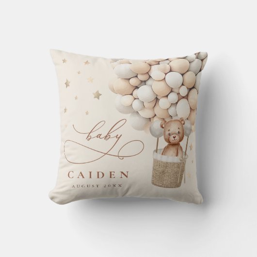 Teddy Bear Gender Neutral Baby Shower Kinderzimmer Kissen (Vorderseite)