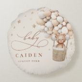 Teddy Bear Gender Neutral Baby Shower Kinderzimmer Rundes Kissen (Rückseite)