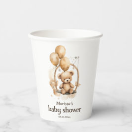 Teddy Bear Gender Neutral Baby Shower Paper Cup Pappbecher