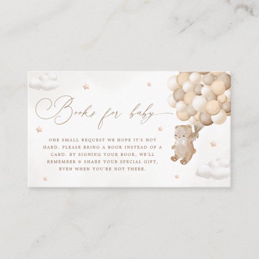 Teddy Bear Gender Neutral Book Request Begleitkarte (Vorderseite)