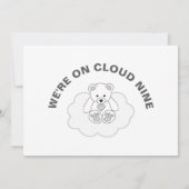 Teddy Bear Gender Neutral Cloud Nine Baby Shower Dankeskarte (Rückseite)