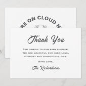 Teddy Bear Gender Neutral Cloud Nine Baby Shower Dankeskarte (Vorne/Hinten)