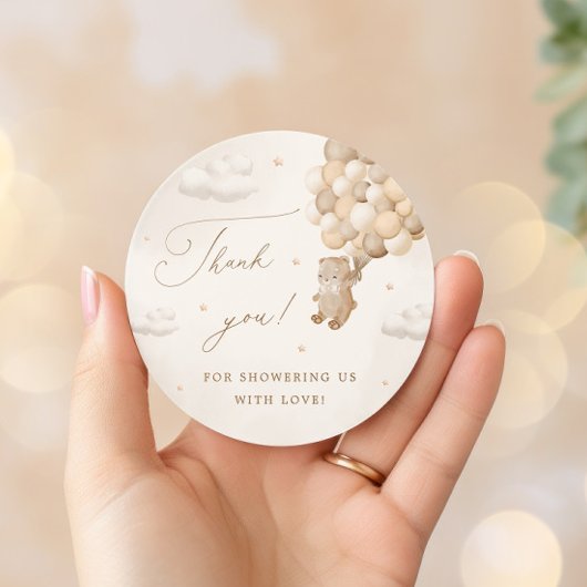 Teddy Bear Gender Neutral Danke Runder Aufkleber