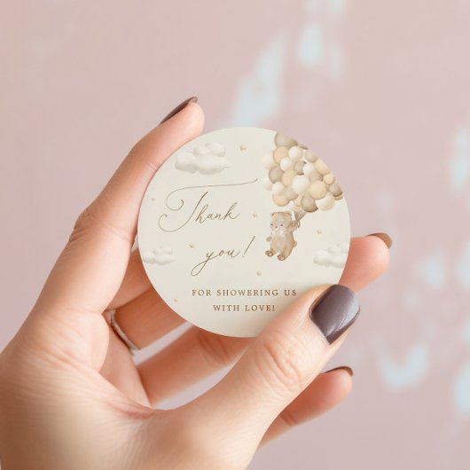 Teddy Bear Gender Neutral Danke Runder Aufkleber