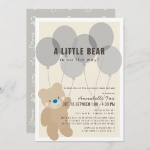 Teddy Bear Gender Neutral Drive-by Baby Shower Einladung