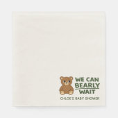 Teddy Bear Gender Neutral Minimalist Baby Shower Serviette (Vorderseite)