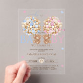 Teddy Bear Gender Reveal Acryleinladungen (Insitu (Handheld))