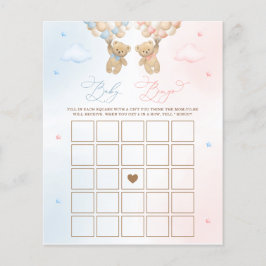 Teddy Bear Gender Reveal Baby Bingo Game