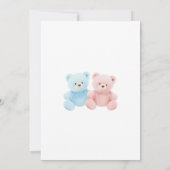 Teddy Bear Gender Reveal Baby Shower Einladung (Rückseite)