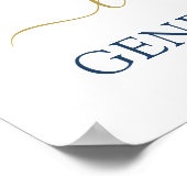 Teddy Bear Gender Reveal Begrüßungszeichen Poster (Ecke)