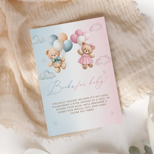 Teddy Bear Gender Reveal Book Request Begleitkarte
