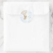 Teddy Bear Gender Reveal Boy Runder Aufkleber (Tasche)