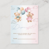 Teddy Bear Gender Reveal Diaper Raffle Begleitkarte (Vorderseite)