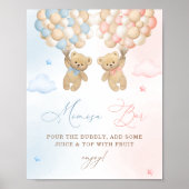 Teddy Bear Gender Reveal Mimosa Bar Poster (Vorne)