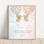 Teddy Bear Gender Reveal Mimosa Bar Poster