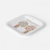 Teddy Bear Gender Reveal Pappteller (Gewinkelt)