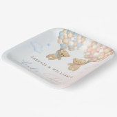 Teddy Bear Gender Reveal Pappteller (Gewinkelt)