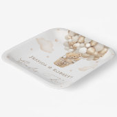 Teddy Bear Gender Reveal Pappteller (Gewinkelt)