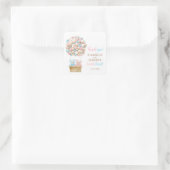 Teddy Bear Gender Reveal Quadratischer Aufkleber (Tasche)