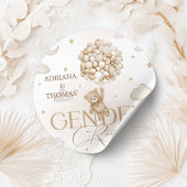 Teddy Bear Gender Reveal Runder Aufkleber