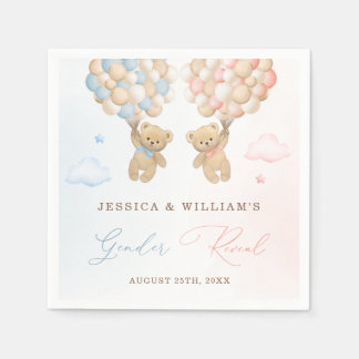 Teddy Bear Gender Reveal Serviette