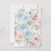 Teddy Bear Gender Reveal Thank You Pastel Florals Dankeskarte (Rückseite)