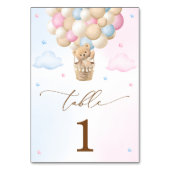 Teddy Bear Gender Reveal Tischnummer (Rückseite)