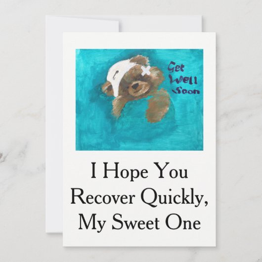 Teddy Bear Get Well Card Karte (Vorderseite)